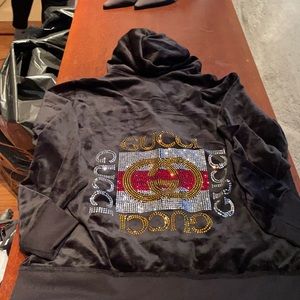 Black velvet track suit new !!!